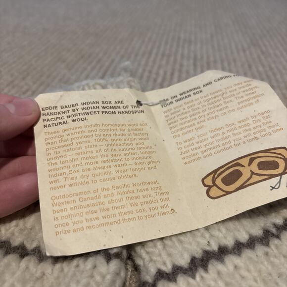 Vintage Eddie Bauer Hand Knit Indian Sox Wool NWT - Picture 5 of 9